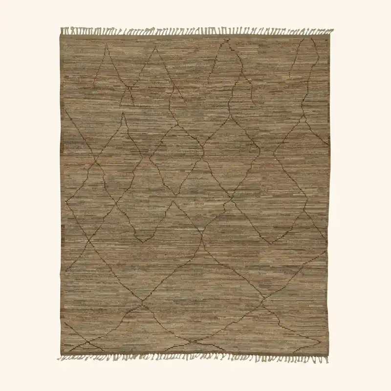 Brown Zameen Moroccan Wool Rug - 8'3" x 9'8"