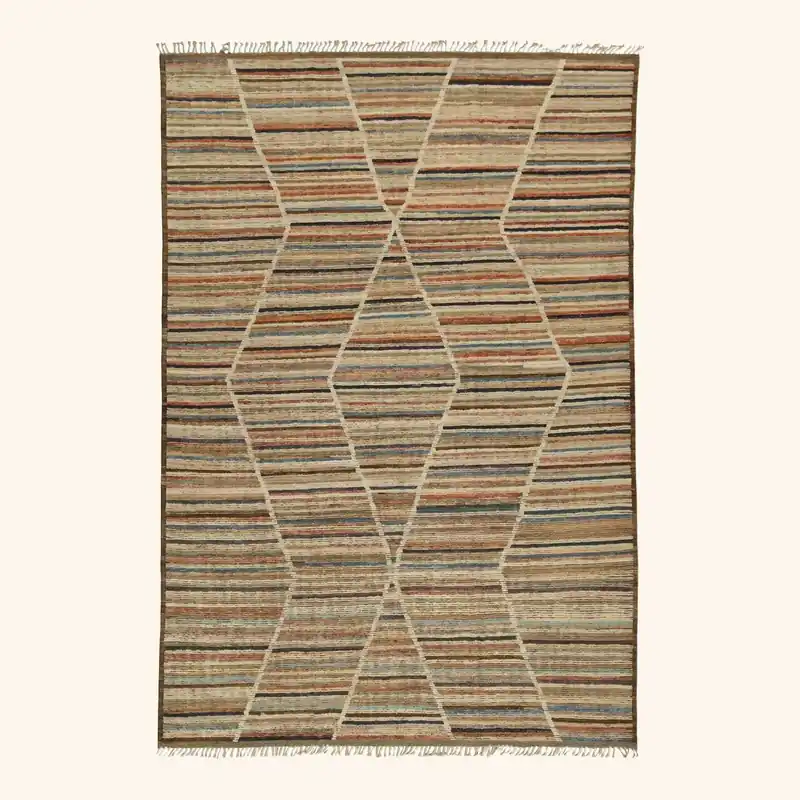 Multi Geometric Moroccan Wool Rug - 9'9" x 13'10"