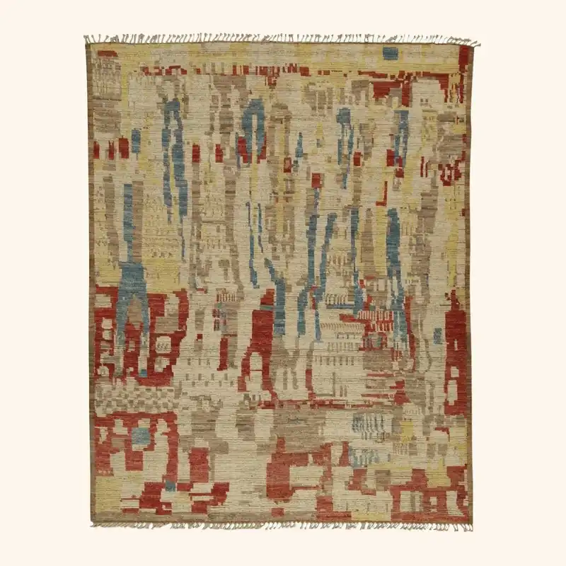 Multicolored Moroccan Wool Rug - 9'3" x 11'6"
