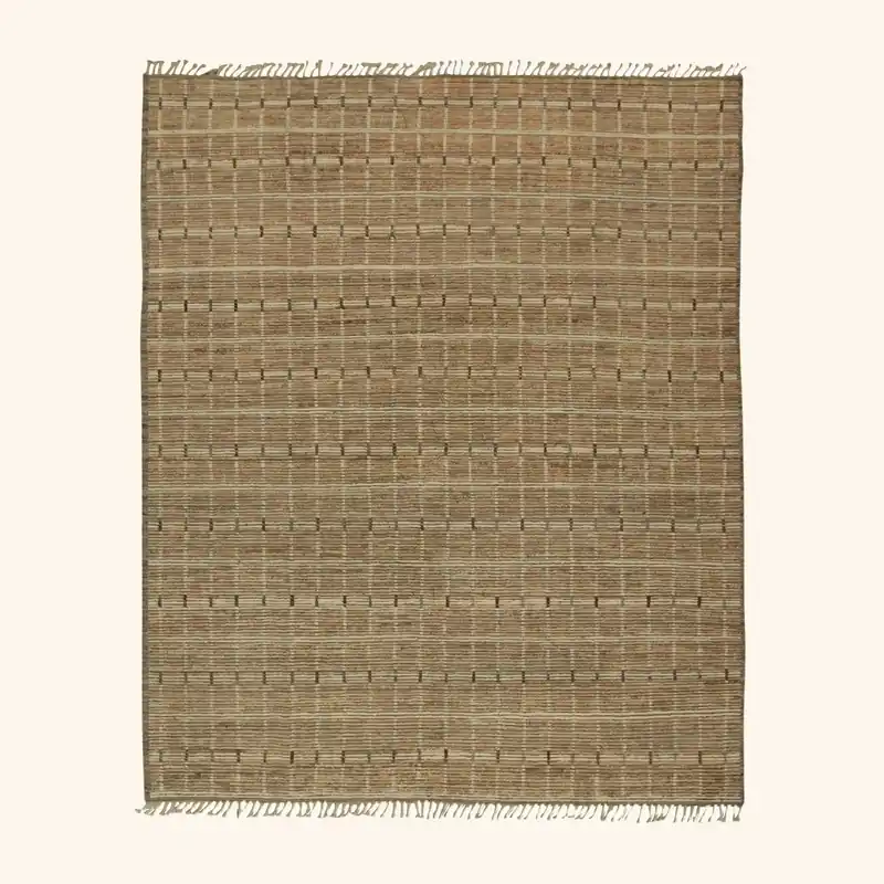Brown Moroccan Wool Rug - 7'11" x 9'10"