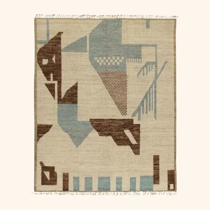 Multicolored Moroccan Wool Rug - 8'1" x 9'8"