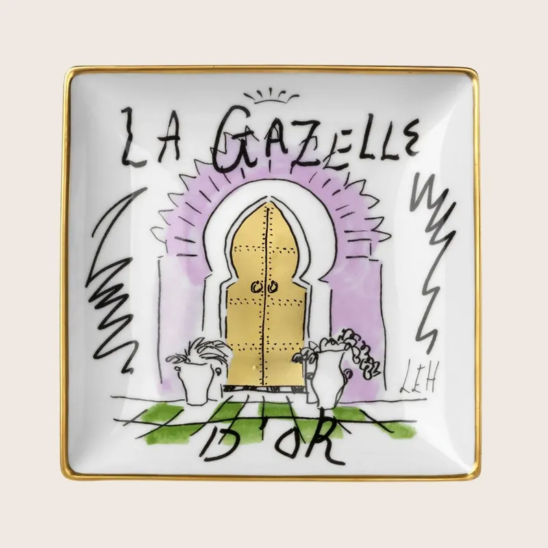 La Gazelle D'Or Square Plate - Ginori 1735