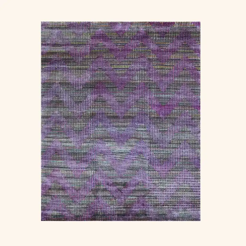Purple Nu Vibrant Modern Tibetan Silk Rug - 7'11" x 10'