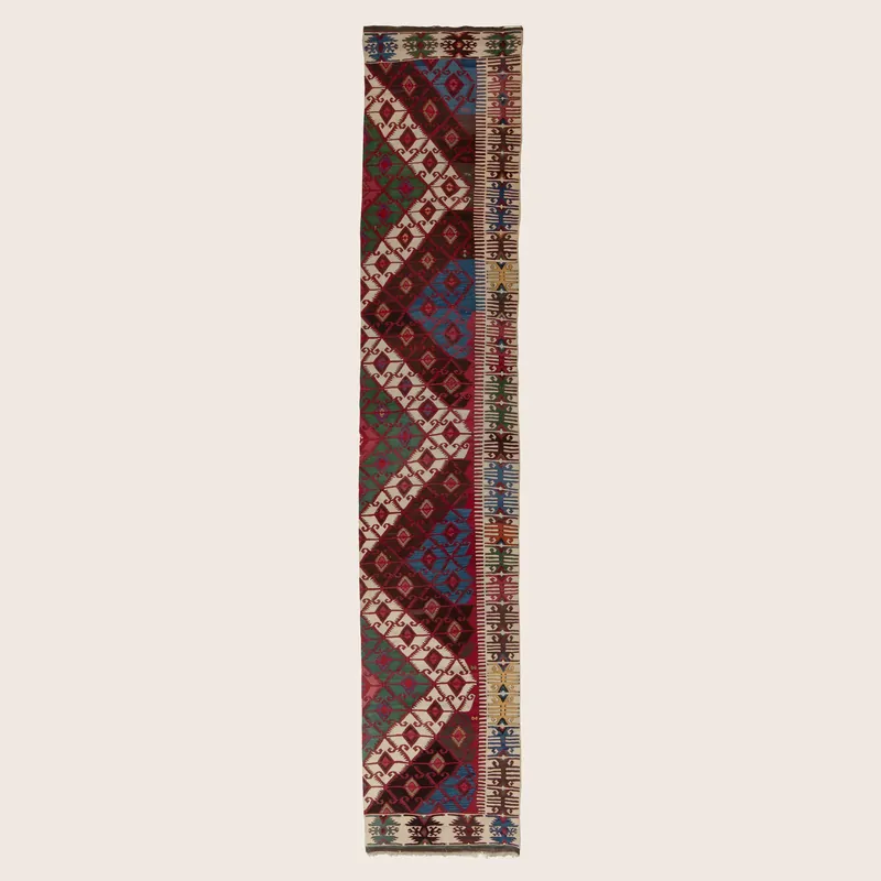 Red Anatolian Kilim Runner - 5'6" x 15'5"