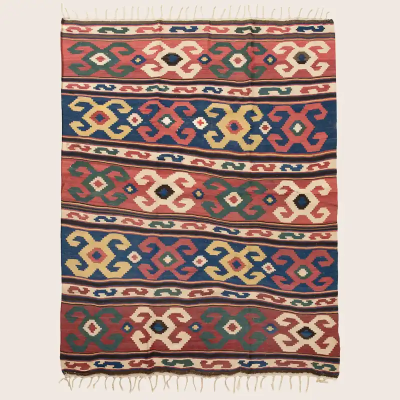 Red Traditional Kilim Rug - 6'1" x 7'5"