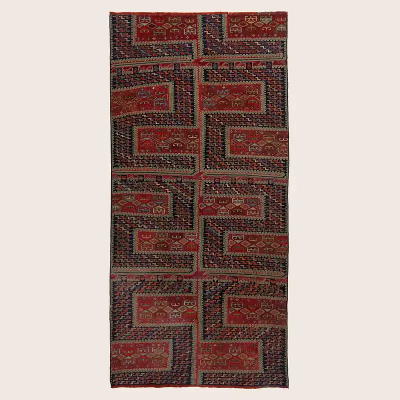 Red Anatolian Kilim Rug - 4' x 7'5"