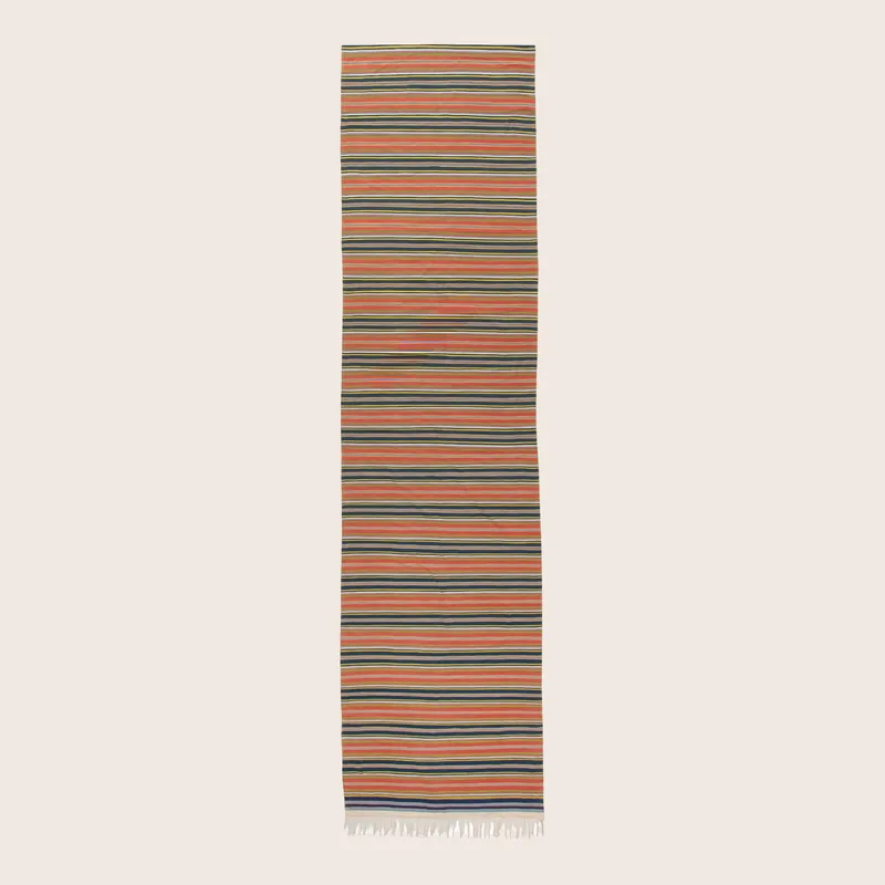 Red Vintage cotton Runner - 4'4" x 17'2"