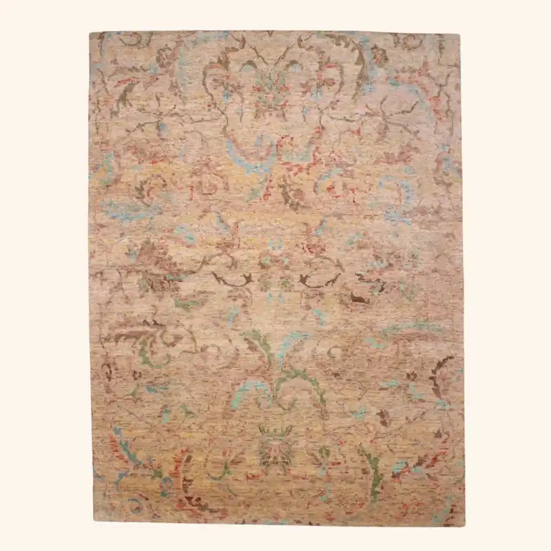 Beige Transitional Wool Blend Rug - 7'8" x 10'3"