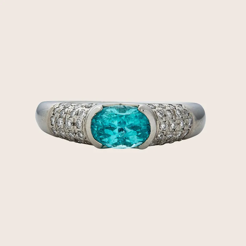 Platinum Paraiba Tourmaline Ring - Odeon Collection (Leased)