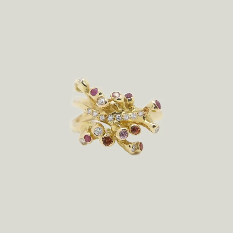 18K Branching Coral Diamond Ring, Size 6 - Kimberlin Brown (Consigned)