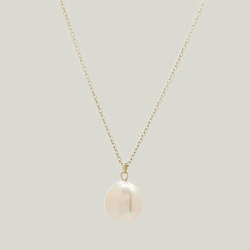 14K Japanese Pink Biwa Pearl Drop Pendant - Kimberlin Brown (Consigned)