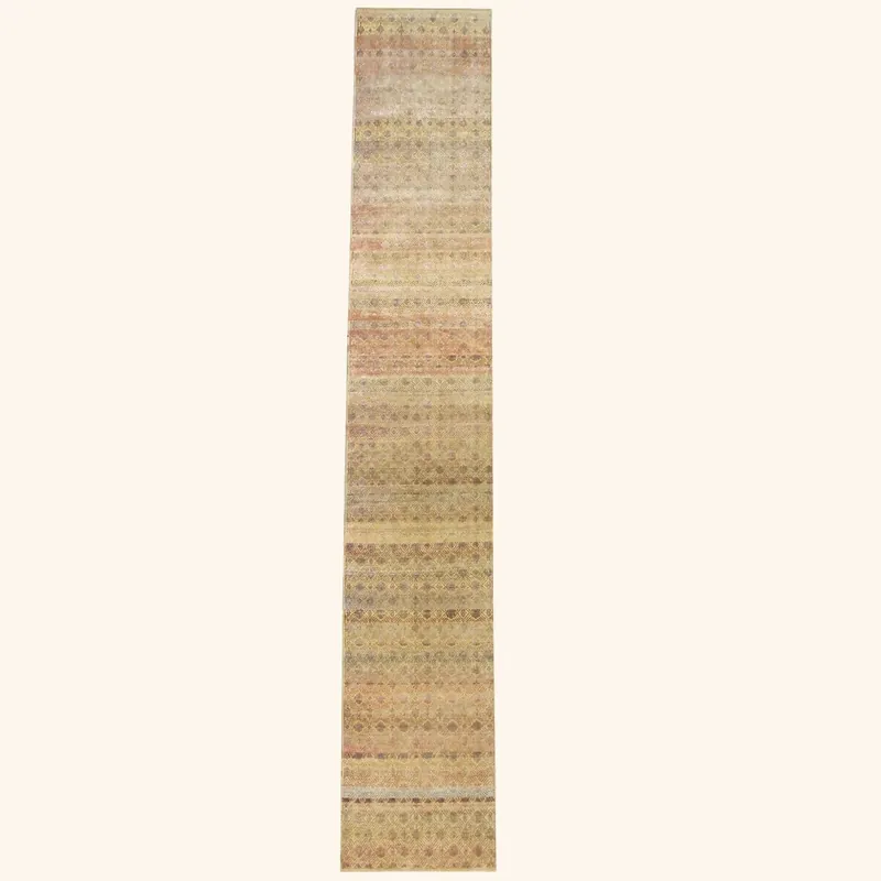 Camel Transitional Wool Silk Blend Runner - 3' x 18'3"