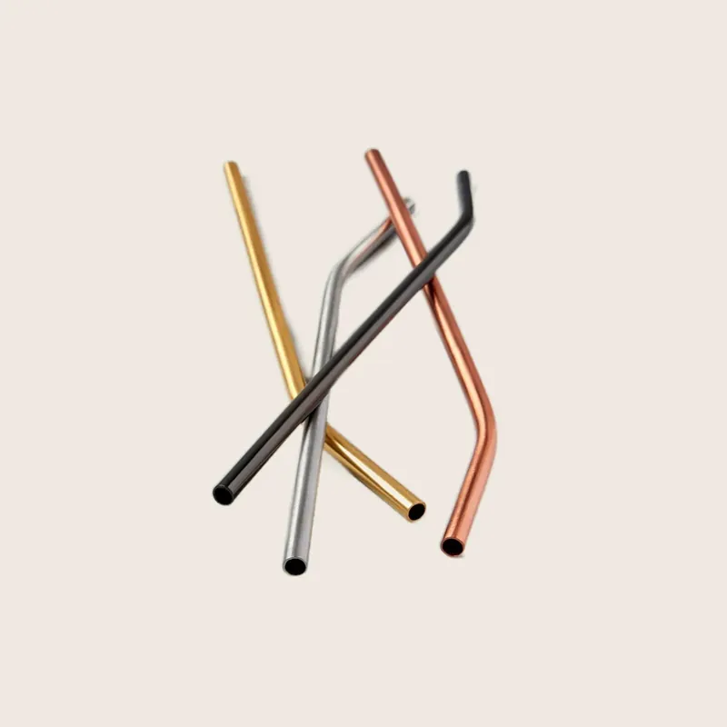 Matte Metallic Stainless Straws, Set of 4 Asst. - Be Home