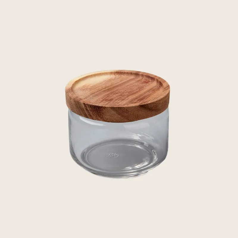 Glass & Acacia Canisters - Be Home