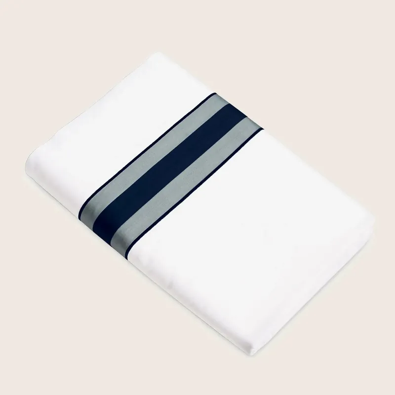 Dimora Sheets & Pillowcases, White/Midnight Blue - Signoria Firenze (Leased)