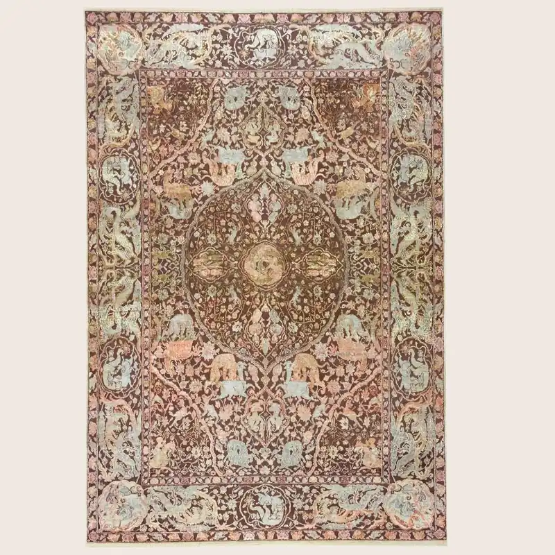 Brown Alchemy Transitional Wool Silk Blend Rug - 6'4" x 9'3"
