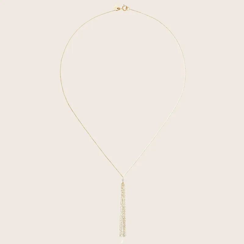Gold Tassel Drop Necklace - Sweet Pea (Consigned)