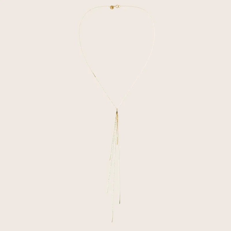 Sycamore Necklace with Long Tassel - Sweet Pea (Consigned)