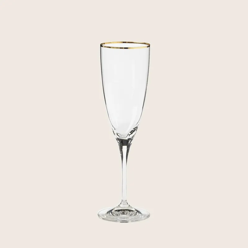 Sensa Flute with Golden Rim, Set of 6 - Casafina (Drop Ship)