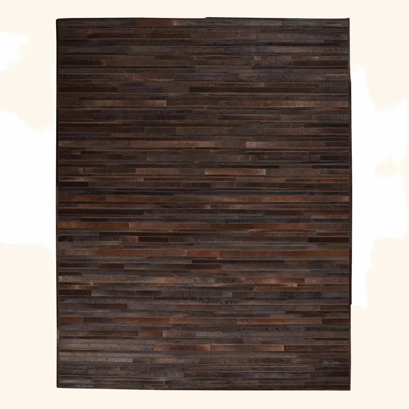 Brown Modern H&woven Hide Rug - 5'6" x 7'5"