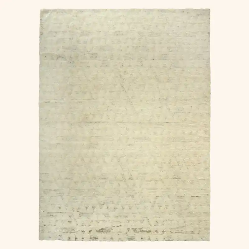 Ivory Moroccan Wool Rug - 9' x 12'5"
