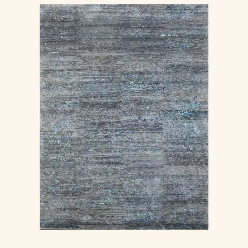 Blue Nu Vibrant Modern Tibetan Wool Rug - Third Eye International