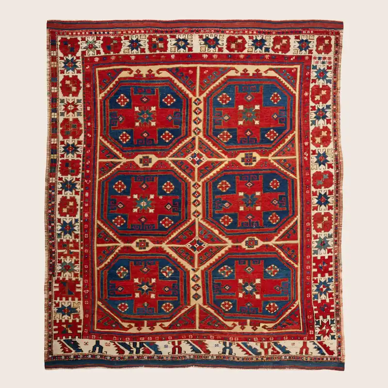 Red Antique Turkish Wool Rug - 6'5'' x 5'11''