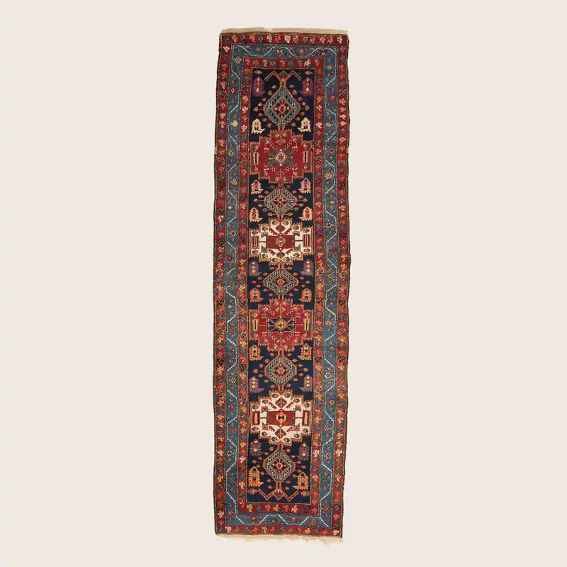 Red Antique Turkish Wool Runner - 3'7'' x 13'9''