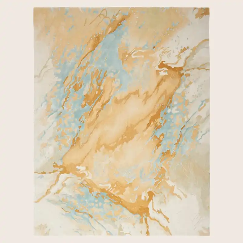 Sand Essentials Blue Contemporary Wool Blend Rug - Nourison Industries, Inc.