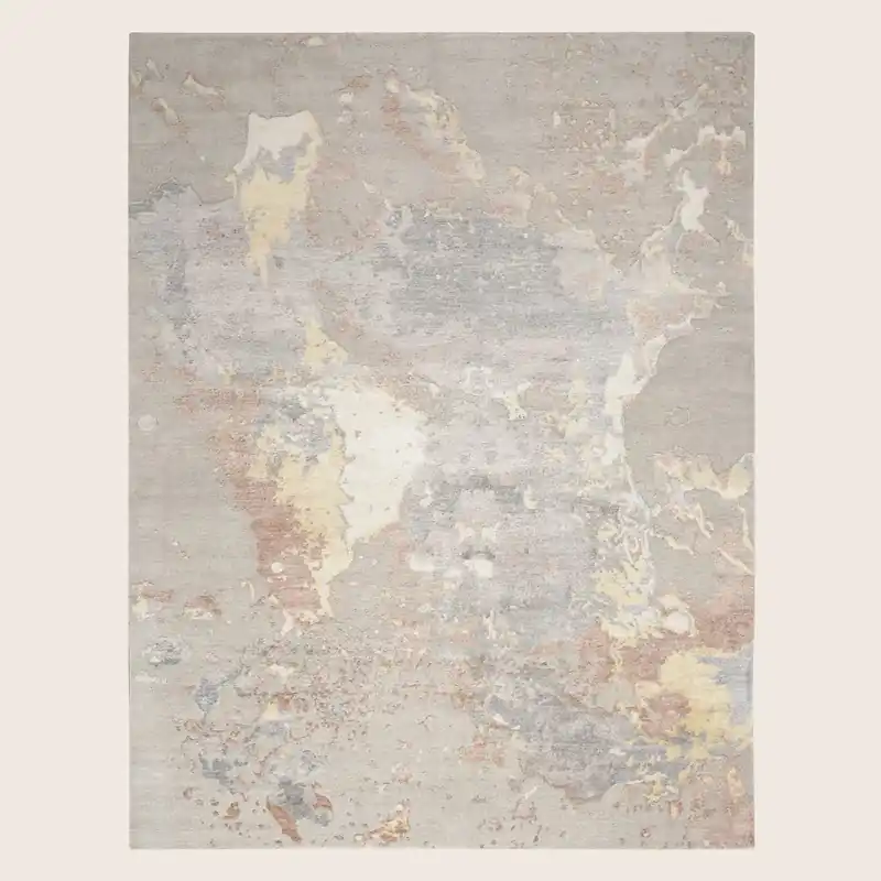 Silver Essentials Modern Bamboo Silk Wool Blend Rug - Nourison Industries, Inc.