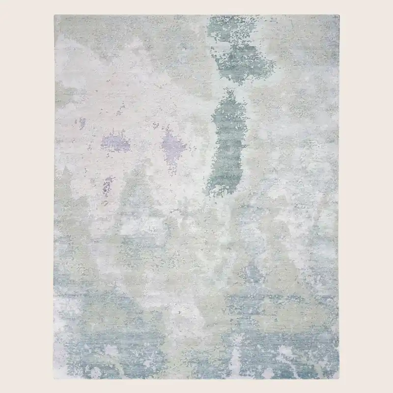 Blue Essentials Green Modern Bamboo Silk Wool Blend Rug - Nourison Industries, Inc.