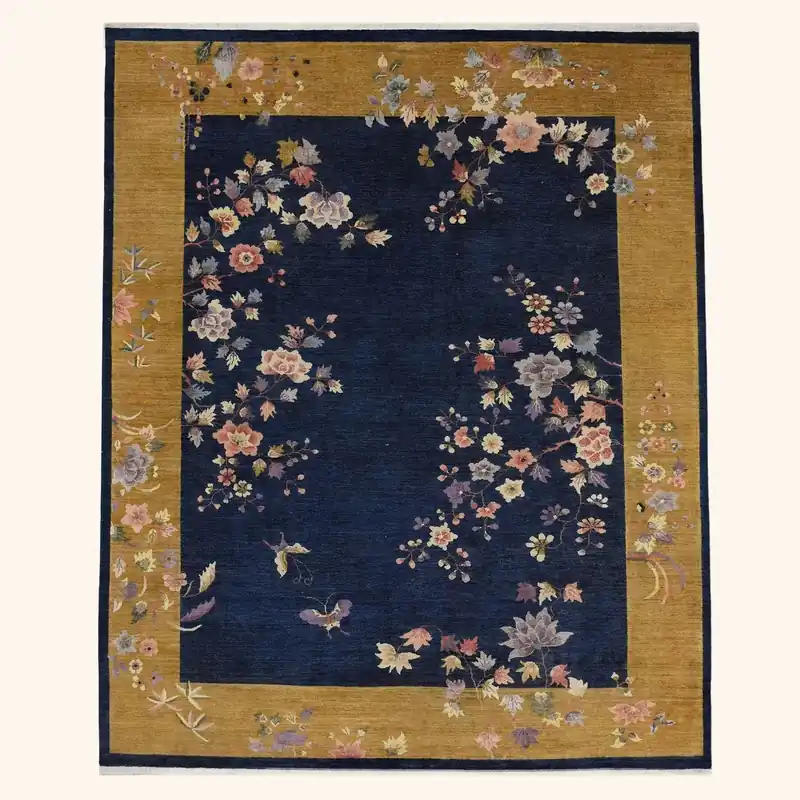 Blue Art Deco Traditional Rug - 7'11" x 9'8"