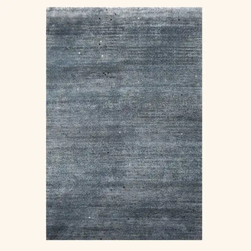 Tibetan Nu Vibrant Silk Rug - Slate Blue