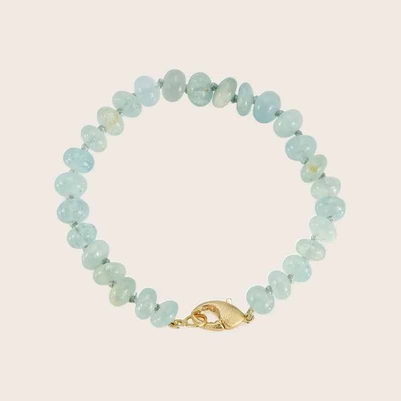 Aquamarine Beaded Bracelet - Renna Jewelry (Consigned)