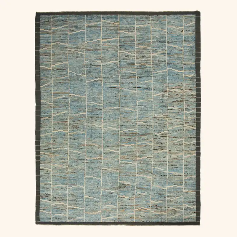 Blue Modern Wool Rug - 10'1'' x 12'9''
