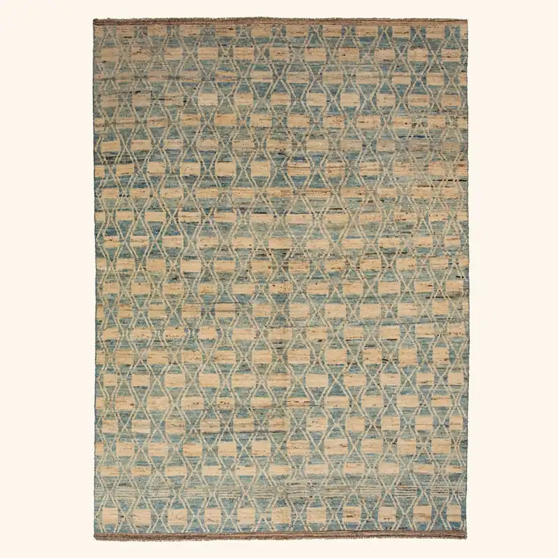 Blue Modern Wool Rug - 10'3'' x 13'11''