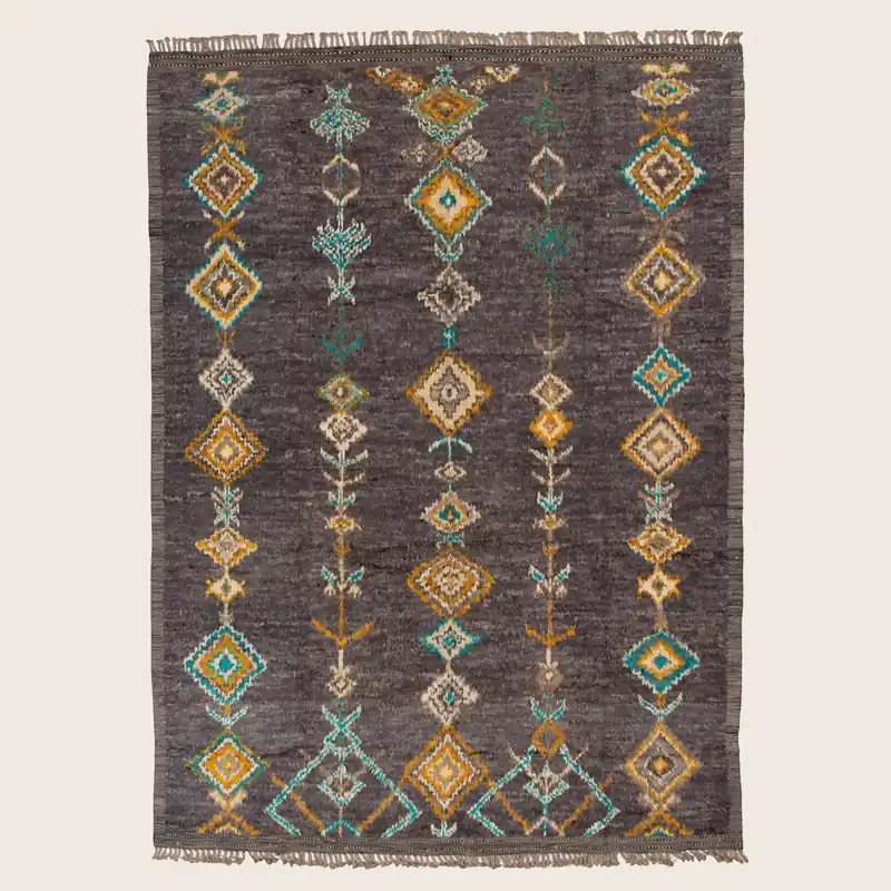 Black Modern Wool Rug - 9' x 12'6"