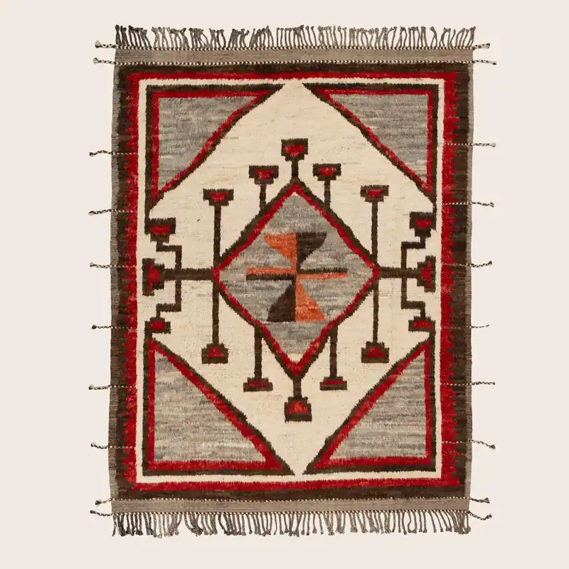 Red & Brown Modern Wool Rug - 8'4'' x 10'8''