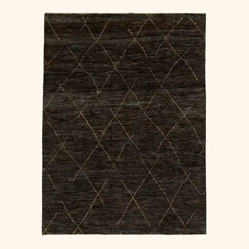 Black Modern Wool Rug - 8'4'' x 11'3''