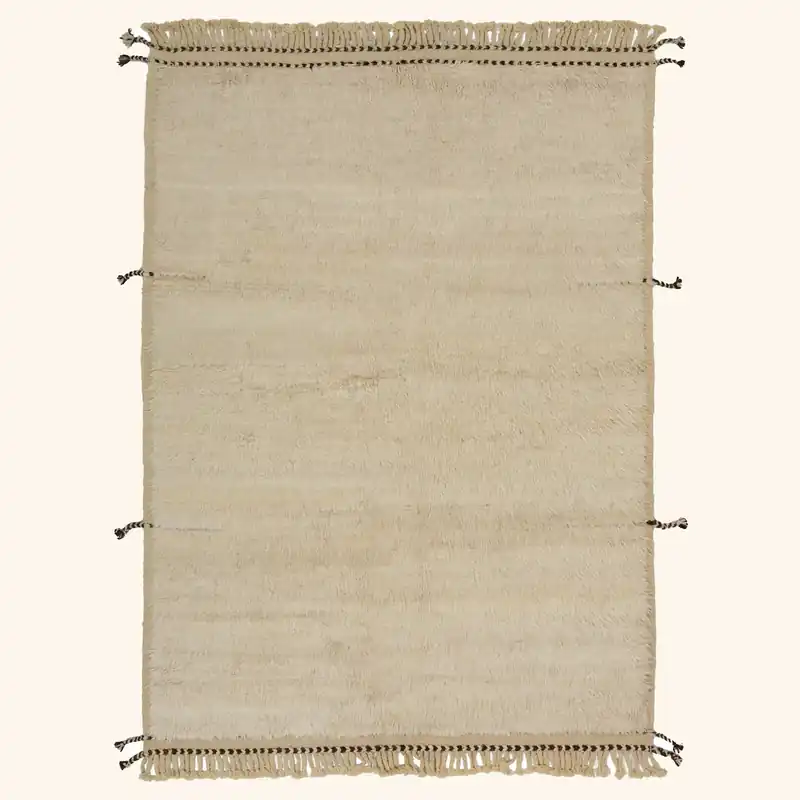 Beige Modern Wool Rug - 5'7'' x 7'8''