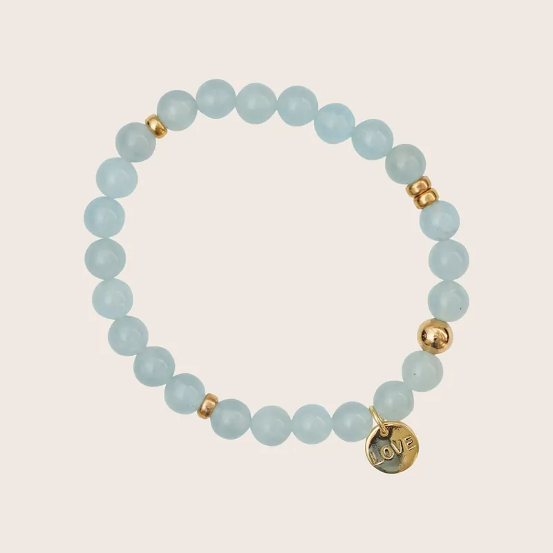 Aquamarine Love Bracelet - Rose & Moksha