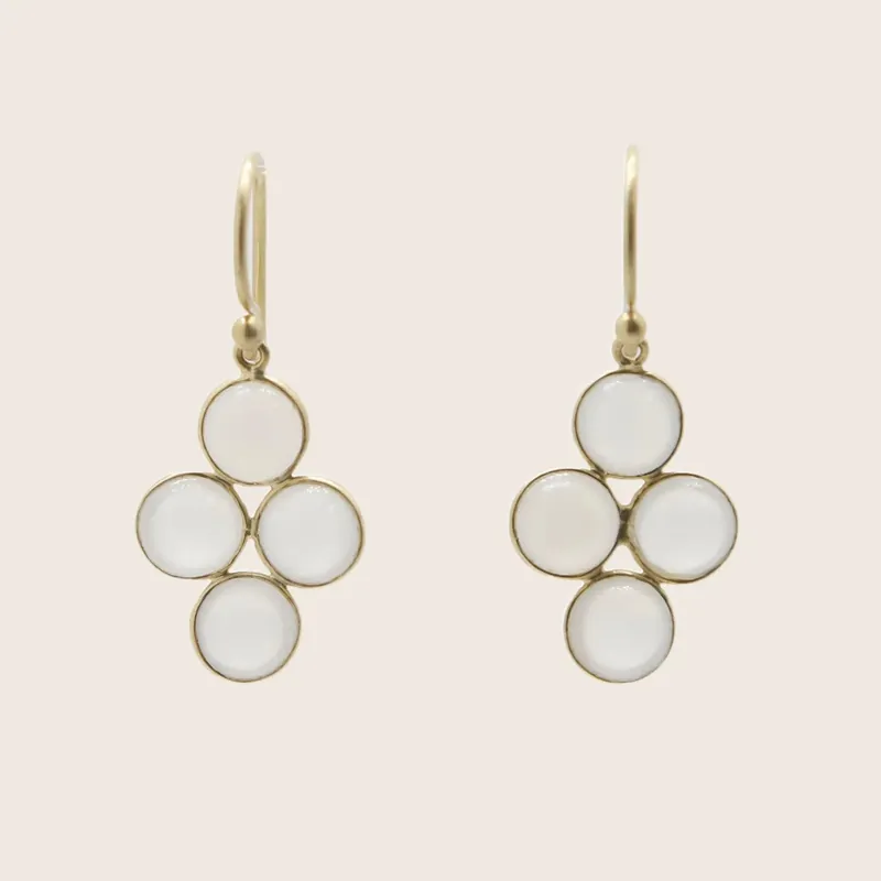 Moonstone Cluster Earrings - Kothari (Leased)