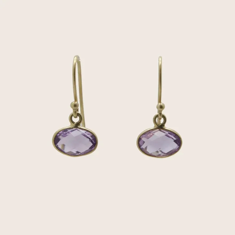 Amethyst Oval Earrings - Kothari (Leased)