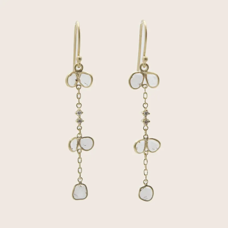 Long Butterflies Chain Earrings - Kothari (Leased)