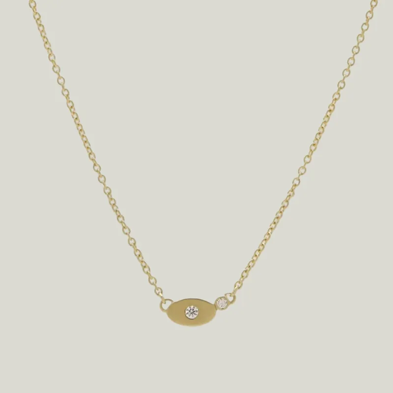 18K Oval + Bezeled Dia Inline Necklace - Kothari (Leased)