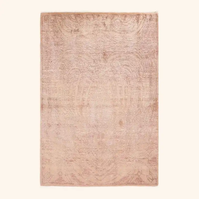 Beige Transitional Wool Rug - 4'2" x 6'1"