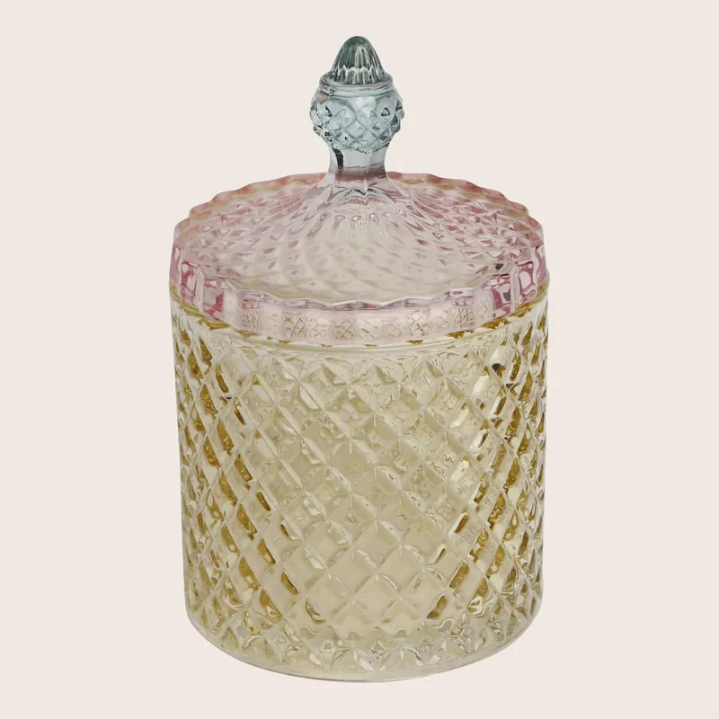 Depression Glass Diamond Storage Jar - EJA International ApS