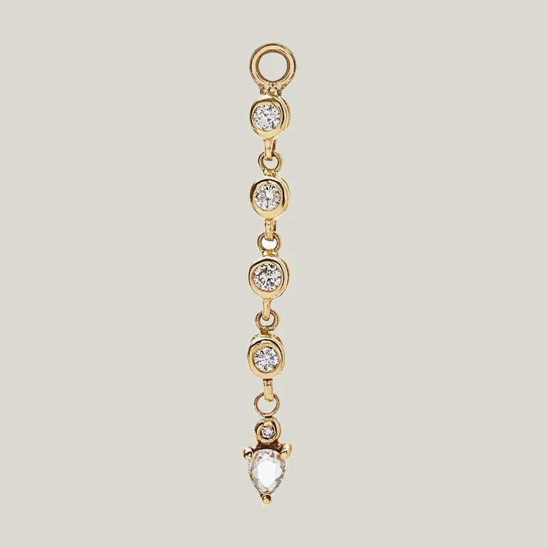 Diamond Bezel Chain Charm - Scosha (Consigned)