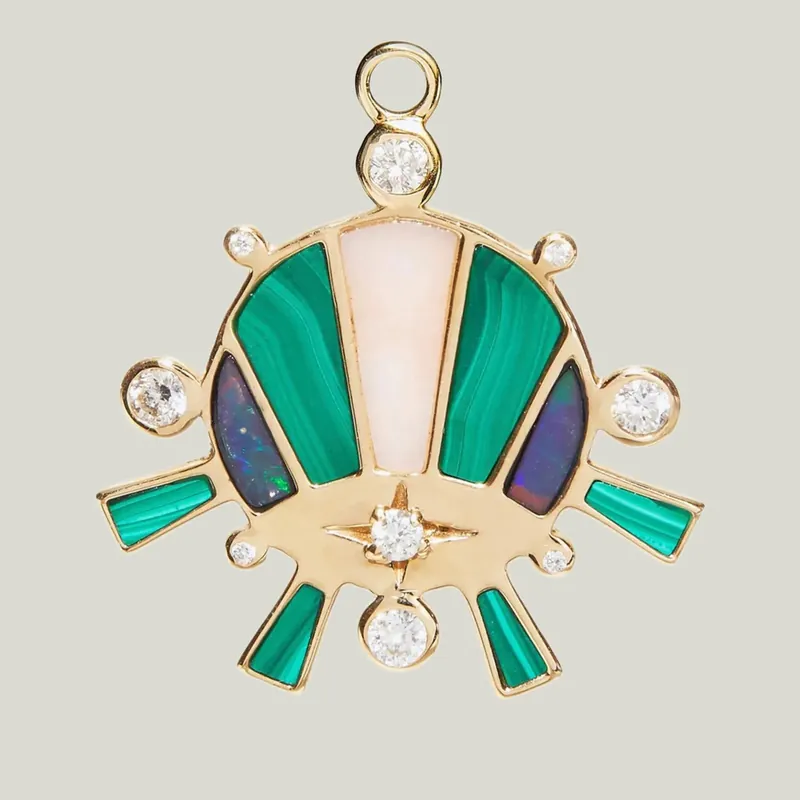 The Sunset Charm With Malachite and Opal - Scosha (Consigned)