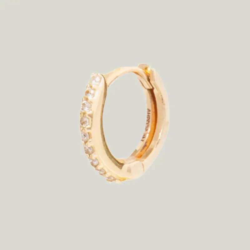 14K Hoop with White Diamonds - Scosha (Consigned)